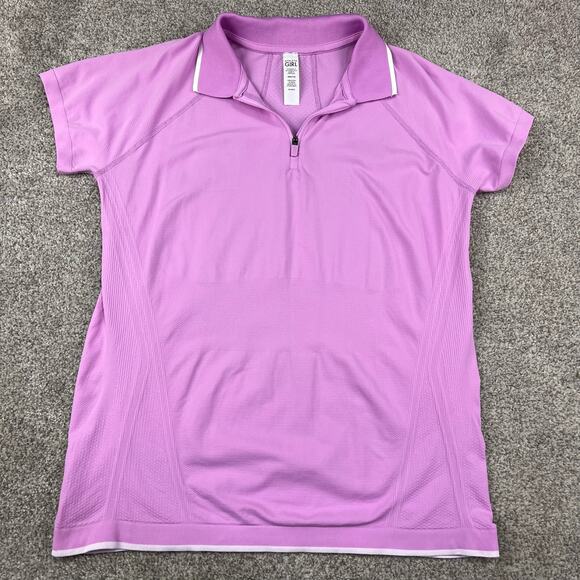 Athleta Girl Power Up Seamless Short Sleeve Polo size 16 XXL - Picture 1 of 6